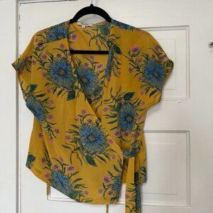Madewell silk wrap top
